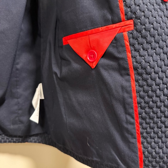 J.Crew Navy Matelassé Three-Quarter Sleeve Lady Jacket - Size 8 - Picture 7 of 9